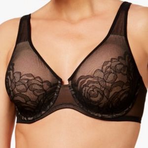 Wacoal Stark Beauty Rose-Lace Molded Underwire Black Size 34DDD